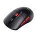 Top-down view of a black Havit MS59WB gaming mouse with red accents.