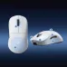 Labeled diagram view of MCHOSE M7 Mouse in white-blue color scheme, marking components like scroll wheel, buttons, and grip.