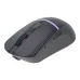 An angled close-up view of the black Xtrike Me GW-322 wireless gaming mouse, showing the illuminated scroll wheel and side buttons.