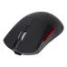 An angled view of the black Xtrike Me GW-613 wireless gaming mouse with a white illuminated scroll wheel and red side buttons.