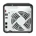 Rear view of the QNAP TS-464-8G 4 Bays NAS Storage featuring ports, dual LAN, and a large cooling fan.