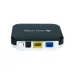 Front view of Solitine SOL-XP01 XPON ONU showing power, LAN, and PON ports with LED status indicators.