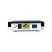 Rear view of Solitine SOL-XP01 XPON ONU highlighting ON/OFF button, power input, Ethernet LAN, and fiber PON port.