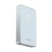 Angled view of the white Havit PB5219 10000mAh 15W Magnetic Wireless Power Bank showing its slim magnetic charging surface.