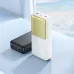 Hoco J136A Sirui black and white power banks on blue surface, modern design with USB ports visible