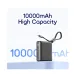 A black Oraimo PowerNova L11 10000mAh power bank with a built-in cable loop.