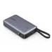 Angled view of the UGREEN PB550 20000mAh 67W Fast Charging Power Bank #55996B showing its slim design and attached carrying strap.