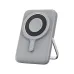 grey wiwu power bank with wireless charging and kickstand