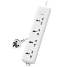Deli CT703ES 3 Pin 4 Port 3 Meter Power Strip With Surge Protection