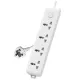 Deli CT703ES 3 Pin 4 Port 3 Meter Power Strip With Surge Protection