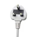 Deli CT703ES 3-pin plug with fuse, white body, and UK-style prongs for safe and reliable electrical connection.
