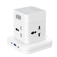 Deli ET762 4 Port 1.6 Meter Standing Power Strip