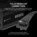 Angled cable view of Corsair RMe Series RM1000e 1000W Power Supply showing modular connectors and 12V-2x6 GPU cable.