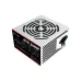 Angled view of the T-Wolf ATX 350W Grey Power Supply With Cable showing the side ventilation grill and top-mounted cooling fan.