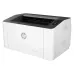 Front view of HP Laser 108A Laser Printer showing compact design, output tray, and control panel for monochrome printing.