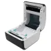 Front-open vertical view of the Xprinter XP-423B Thermal Label Printer revealing the print head and label feed.