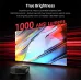 Promotional view of AUN U001 Pro 1000 ANSI Lumens 4K Android Projector showing bright display output and 1000 ANSI lumens text