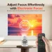 Magcubic HY300 Ultra 260 ANSI Android Projector being focused remotely while projecting a vivid sunset.