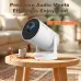 Magcubic HY300 Ultra 260 ANSI Android Projector on a wooden table in a cozy living room setting.