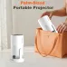 Magcubic HY300 Ultra 260 ANSI Android Projector shown being packed into a bag for portable use.