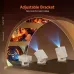 Angled views of the Magcubic HY450 Max 1100 ANSI Android 14 Portable Projector displaying its adjustable bracket in multiple tilt positions.
