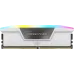 Corsair VENGEANCE RGB DDR5 RAM module with a white heat spreader and vibrant RGB lighting.