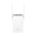 Front view of CUDY RE1500 Range Extender with dual antennas, white body, and four LED indicators for signal and power.