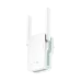Angled view of CUDY RE1500 Range Extender with sleek vertical design, dual antennas, and cooling vents on the side.