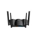 Top-down backside view of Dahua DH-AX30 AX3000 Dual Band Gigabit Wi-Fi 6 Router highlighting curved body, D-Link branding, and Ethernet ports.