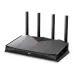 Front angled view of TP-Link Archer GE230 Router showing sleek black finish with red-yellow accent line.