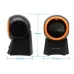 Front and side view of the GTCODESTAR GT‑8800F 2D Desktop Barcode Scanner showing its compact round design.