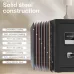 Cross-sectional view of Deli ET623 Digital Safe Box showing multi-layer steel construction and velvet interior.