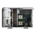 The Dell PowerEdge T560 server's internal components, showing dual CPU sockets, RAM slots, PCIe slots, and drive bays.