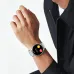 Close-up of a person's wrist wearing the white BWOO BO-WA03 smartwatch, showing an incoming call notification.