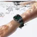 Close-up of a wrist wearing the black BWOO BO-WA05 smartwatch submerged in water, showing the time and step count.