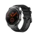Watch 5 Ultra smartwatch angled view with black strap, rugged metal bezel and round display showing fitness stats
