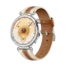 Angled view of Huawei Watch GT 6 with rose gold mesh band and gradient dial featuring sub-display and walking icon.