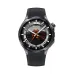 Oppo Watch X2 with black strap, metallic bezel, and volcanic eruption watch face design