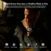 Weofly Aurora 2 smart watch displayed on a wrist inside a car, illuminated by warm lighting to showcase its premium metallic design.