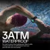 Weofly Curve 2 Smart Watch displayed on a swimmer's wrist underwater, emphasizing its 3ATM waterproof capability in motion.