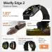 Weofly Edge 2 smart watch displayed across multiple close-up views showcasing its curved display, durability, and sports features.