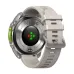 Back view of the silver ZEBLAZE VIBE 8 smartwatch with a white band, showcasing the heart rate sensor and built-in flashlight text.