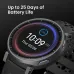 Front view of Amazfit Active Max smartwatch showing time and date, emphasizing its 25-day battery life.
