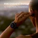 Rear view of person wearing Amazfit Active Max while inserting an earbud, highlighting 4GB onboard storage for media.