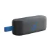 The Soundcore Select 3 portable speaker, a dark gray rectangular device with a blue loop and glowing blue Soundcore logo.