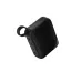 Top angled view of the QCY SP2 Portable Bluetooth Speaker highlighting its mesh front and attached carrying loop.
