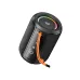 Weofly Boulder Portable Bluetooth Speaker displayed at a slanted angle showcasing its RGB‑lit top panel and side grip design.