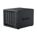A black Synology DiskStation DS925+ 4-bay NAS storage unit, featuring four drive bays on the front and status LEDs, a power button, and a USB port on the side.