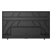 Rear view of Haier H100S90FUX TV with geometric patterned back panel, recessed ports, and central mounting section.