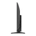 Side profile of Haier H32K85GX TV showing slim design, curved back panel, and stable wide base stand.